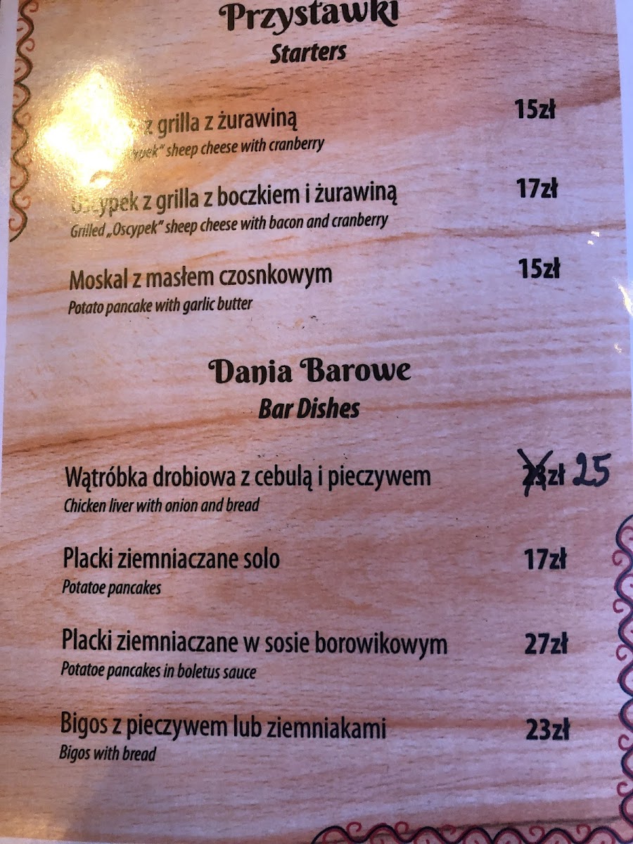 Menu Karczma Na Wiyrchu-4