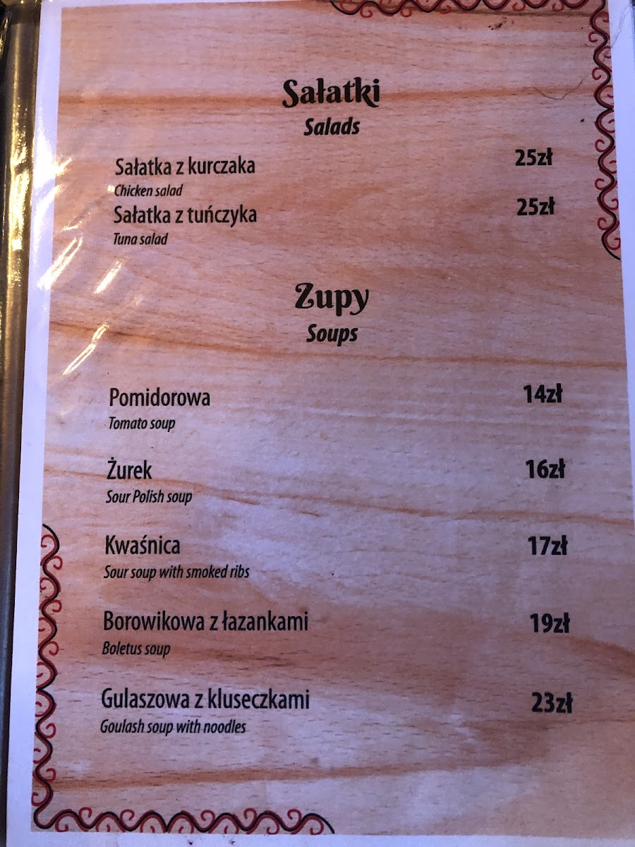 Menu Karczma Na Wiyrchu-5