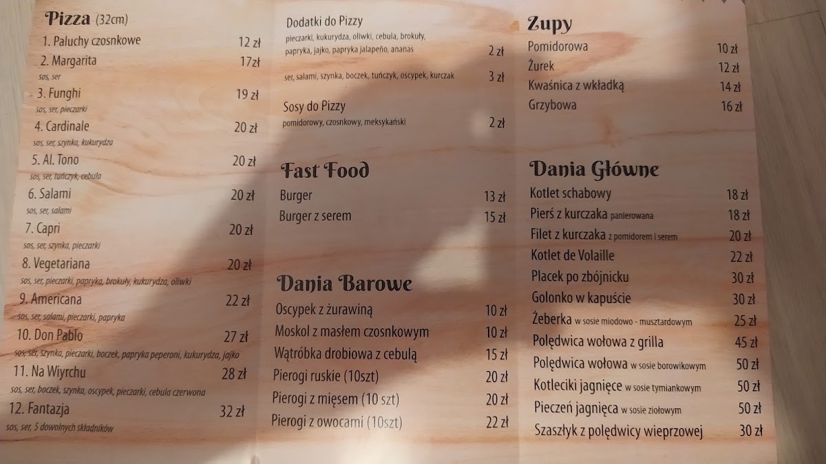 Menu Karczma Na Wiyrchu-6