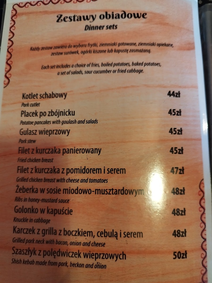 Menu Karczma Na Wiyrchu-7